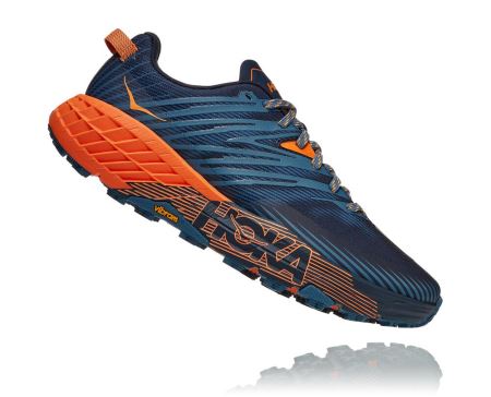 Hoka One One Speedgoat 4 - Adidasi Alergare Largi Barbati Turcoaz / Portocalii | RO-ZJY4YTN